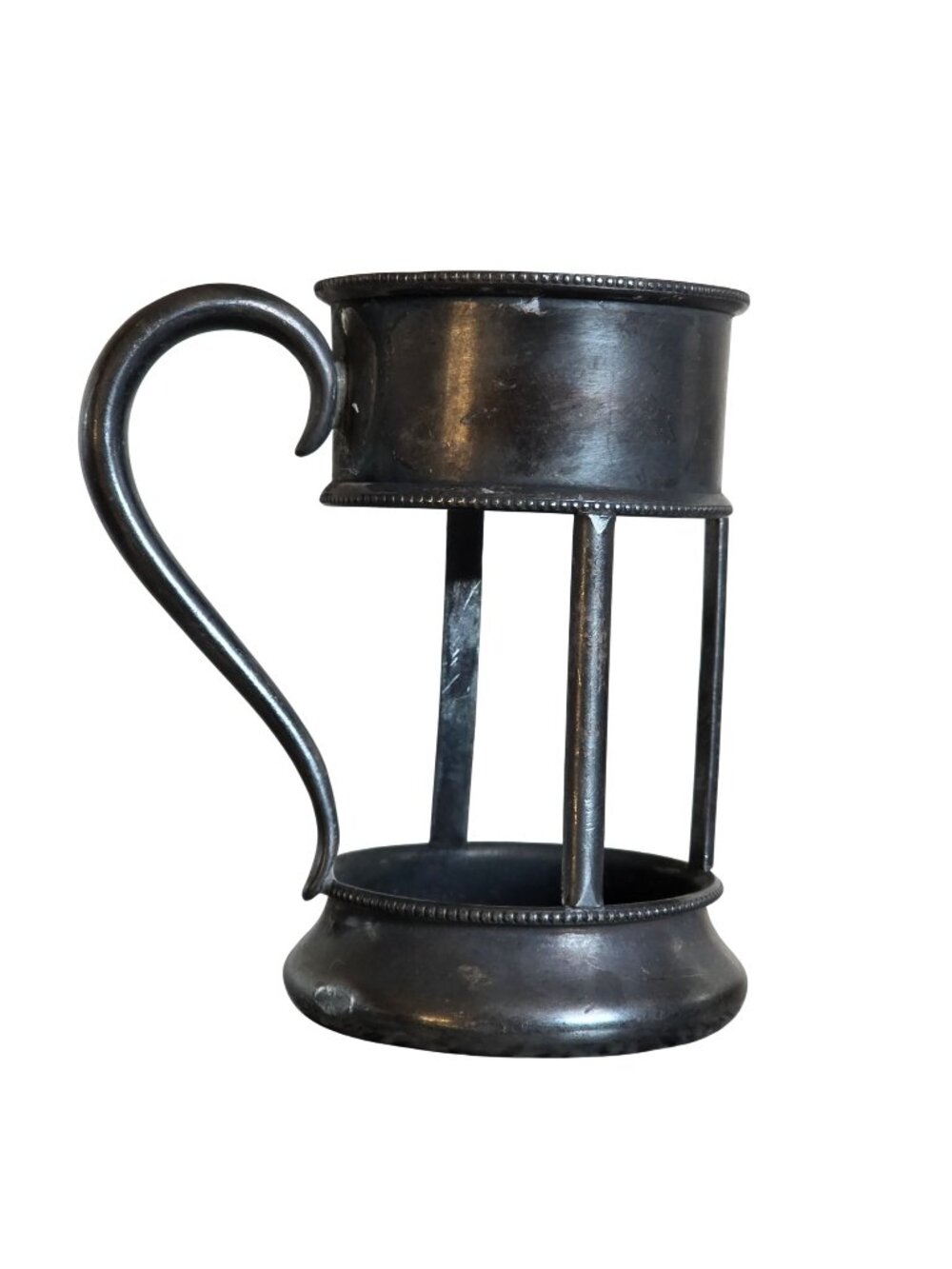 Antique Forbes Silver Co Hammered Nickel Soldered Cup Holder